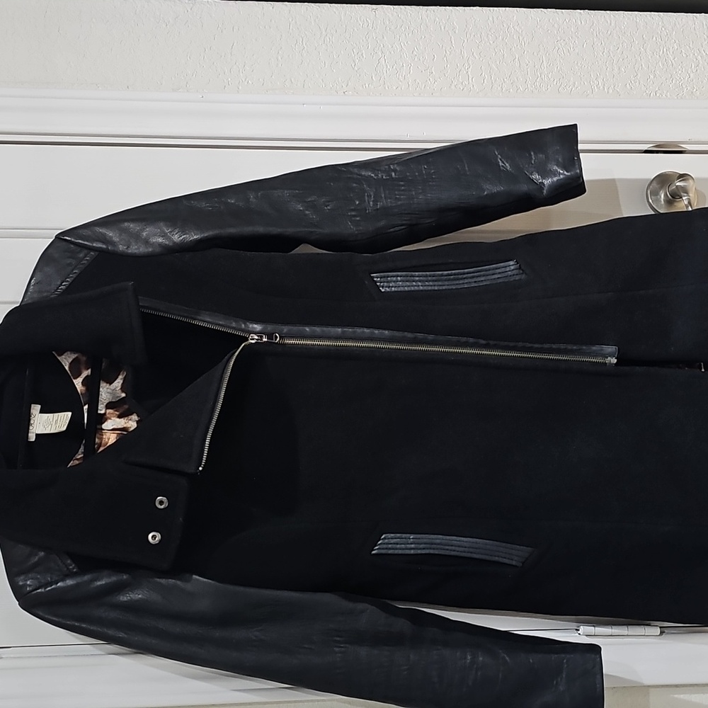 Caché Asymmetric Wool Coat Size M